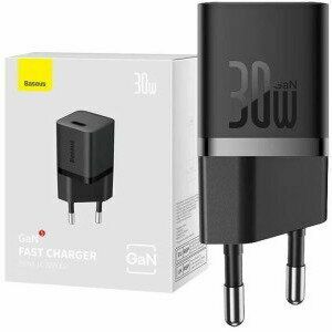 Incarcator retea Baseus, GaN5 Fast Charger 30W, 1 x USB Type-C 5V/3A, negru imagine