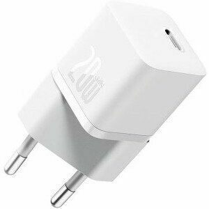 Incarcator retea Baseus, GaN5 Fast Charger mini 20W, 1 x USB Type-C 5V/3A, alb imagine