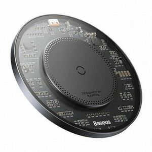 Incarcator wireless Baseus Simple Qi 15W, compatibilitate smartphones, Cablu Type-C la Type-C 1m inclus, negru imagine