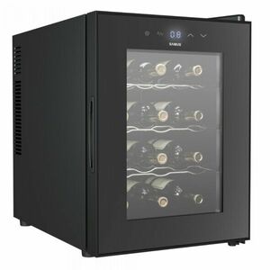 Racitor termoelectric pentru vinuri Samus SRV37CR12, 33 L, Capacitate 12 sticle, Panou control tactil cu afisaj electronic, Clasa E, 3 rafturi cromate imagine