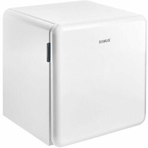 Frigider-minibar Samus SW066RE, 47 l, Termostat reglabil, 1 raft de sticla, Clasa energetica E, H 50 cm, Alb imagine