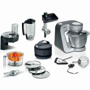 Robot de bucatarie Bosch MUM5935B, 1000 W, 7 viteze, bol 3.9 l, Mixare planetara 3D, Argintiu imagine