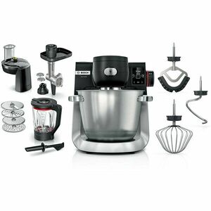 Robot de bucatarie BOSCH Seria 6 MUMS6ZS34, vas 5.5l, blender 1l, 1600W, 7 trepte viteza, negru-argintiu imagine