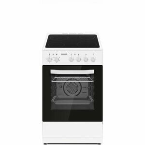 Aragaz electric Heinner HFSC-S56E4VWH, plita vitroceramica, 4 zone de gatit, cuptor electric, clasa A, grill, ventilatie, 50x60 cm, alb imagine