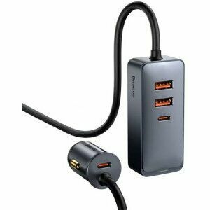 Incarcator auto Baseus Share Together PPS , 2 x USB max. 3A si 2 x USB Type-C max 3A, total output 120W, lungime Cablu 1.5m, pt. bricheta auto, black imagine
