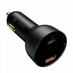 Incarcator auto Baseus Superme Digital Display PPS, Quick Charge 100W, 1 x USB 5V/4.5A si 1 x USB Type-C 5V/3A, negru imagine