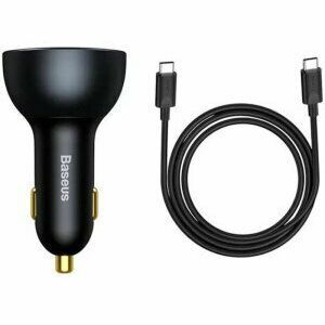 Incarcator auto Baseus Qualcomm QC 5, 1xUSB Output 5V/3A, 2xUSB Type-C max 5V/3A, total output 160W, include Cablu USB Type-C la USB Type-C 100W 1m, gri imagine
