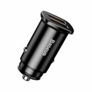 Incarcator AUTO Baseus Metal, QC3.0, 2 x USB, total output 30W, pt. bricheta auto, negru imagine