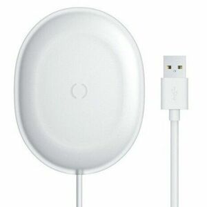 Incarcator wireless Baseus Jelly Qi 15W, compatibilitate smartphones, Cablu Type-C la USB inclus, alb imagine