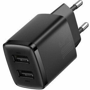 Incarcator retea Baseus Compact, 10.5W, 2 x USB 5V/2.1A, negru imagine