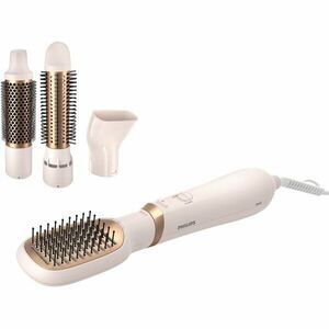 Perie cu aer cald Philips Seria 3000 BHA310/00, 800W, tehnologie cu ioni, 4 accesorii, diametru perie 38mm, setare temperatura de ingrijire si aer rece, invelis ceramic cu ulei de argan imagine