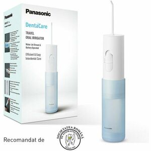 Irigator bucal Panasonic EW-DJ11-A503, 2 trepte de presiune, Portabil, 20min autonomie (2xAA), Capacitate 150ml, Alb imagine