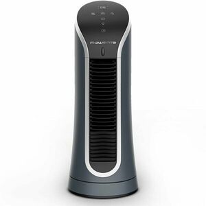 Ventilator mini turn Rowenta Eole Compact VU6220F0, 11W, 6 trepte de viteza, ecran LED, oprire automata, timer 8 ore, design compact, functie de noapte, negru & albastru imagine