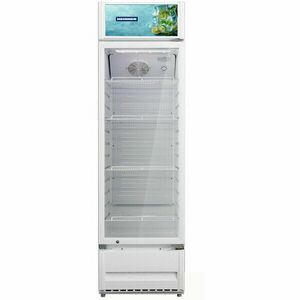 Vitrina frigorifica Heinner HSC-M265WHB, 265 l, clasa B, Racire cu ventilator, Caseta luminoasa, Lumina LED, 4 rafturi, H 184.9 imagine