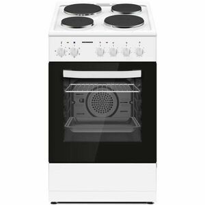 Aragaz Heinner HFSC-S56E4HMWH, 4 plite electrice, cuptor electric, clasa A, grill, ventilatie, 50x60cm, alb imagine