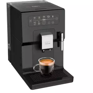 Espressor automat KRUPS Intuition EA870810, 15 bari, indicatori luminosi, tehnologie Quattro Force, 3 pre-setari intensitate, functie spumare lapte, functie memorare favorite, negru imagine