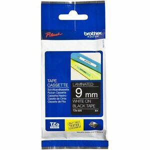 Banda de etichete Brother TZe-325 – alb pe negru, 9mm latime imagine