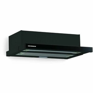 Hota incorporabila telescopica Heinner HTCH-490GBK, 1 Motor, Putere de absorbtie 413.5 m3/H, Lumina LED, 90 cm, Negru imagine