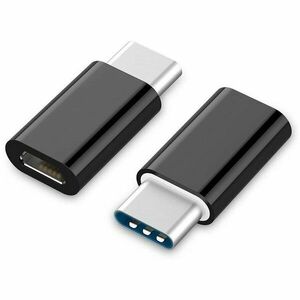 USB 2.0 Type-C adapter (CM/MicroUSB-F), black imagine