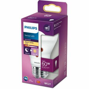 Bec LED cu senzor de lumina A60, EyeComfort, E27, 7.5W (60W), 806 lm, lumina alba calda (2700K) imagine