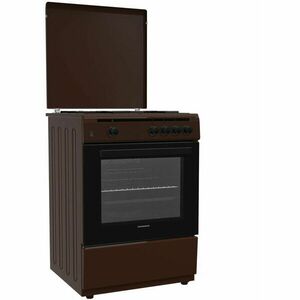 Aragaz Gaz Heinner HFSC-V60BRW, 60x60cm, 4 arzatoare, Aprindere electrica plita, Culoare: Maro imagine