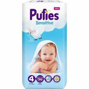 Scutece Pufies Sensitive, 4 Maxi, Maxi Pack, 9-14 kg, 56 buc imagine
