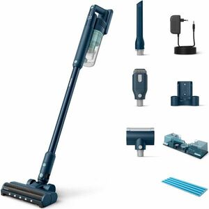 Aspirator vertical Philips XC5141/01 Aqua Seria 5000, 25.2V, durata de functionare pana la 60 min, sistem de filtrare in 3 etape, lumini LED, afisaj digital, baterie detasabila, Albastru imagine