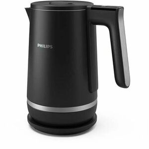 Fierbator cu perete dublu Philips HD9396/90 seria 5000, Capacitate de 1, 7 l, Otel inoxidabil, 6 setari de temperatura, Baza la 360 de grade, Protectie impotriva incalzirii in gol, Afisaj de precizie pentru temperatura, Functie de pastrare cald, Negru imagine