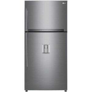 Frigider cu doua usi LG GTF916PZPED, 592 l, No Frost, Clasa E, Compresor Inverter, WiFi, DoorCooling+, Mirror Touch Display, Dozator apa, H 184 cm, Argintiu imagine