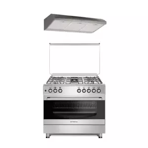 Pachet Aragaz Studio Casa FE 9060 inox, Gaz, 5 arzatoare, Aprindere electrica, Grill, Rotisor, Timer, 90 cm, Inox + Hota clasica Studio Casa ST2196, Putere de absorbtie 348 mc/h, 2 motoare, 90 cm, Inox imagine