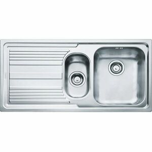 Chiuveta Franke Logica Line 101.0086.252 LLL 651, 1000 x 500mm (margine slim, sifon inclus), Picurator dreapta, 2 cuve, Inox dekor imagine