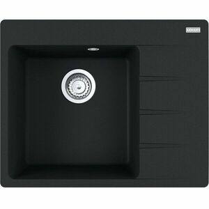 Chiuveta Fragranite CNG 611/211-62 DR Matt Black, 62x50 cm, Cuva stanga imagine