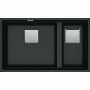 Chiuveta Bucatarie Fragrantie KNG 120, 76x46 cm, 2 cuve, Nero imagine