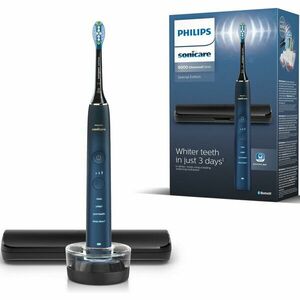 Periuta de dinti electrica Philips Sonicare DiamondClean 9000 HX9911/88, 62000 miscari/min, 4 moduri de curatare, 3 nivele intensitate, senzor presiune, functia BrushSync, aplicatie Sonicare, wireless Bluetooth, toc transport, baza de incarcare, Acvamari imagine