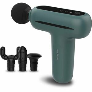 Aparat de masaj Pistol Medisana MG 200 Mini, 4 accesorii pentru recuperare si relaxare musculara, 5 viteze selectabile, Oprire automata dupa 10 min, Gri/Verde imagine
