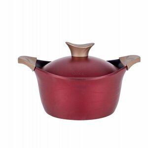 Oala Neoklein CS32-Cherry, cu capac, 32 cm, 10 L, aluminiu turnat, invelis anti-aderent, Rosu imagine