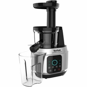 Storcator de fructe si legume cu melc Tefal Juice N’Clean ZC420E38, 150W, recipient suc 0.8L, 2 filtre, 80 RPM, sistem antipicurare, 4 trepte de viteza, functie reverse, negru & argintiu imagine
