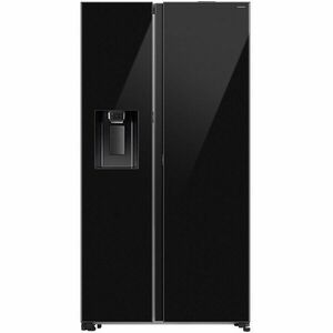 Side by side Samsung RS80F64JEBEO, 634 l, SmartThings AI Energy, Full No Frost, Mono & Metal Cooling, Dozator de apa/gheata, Filtru UV Dezodorizant, Compresor Digital Inverter, Clasa E, H 178.6 cm, Sticla neagra imagine