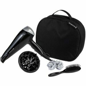 Set uscator pentru par si perie Remington D3171GP, 2 viteze, 3 setari de temperatura, Jet aer rece, Accesorii, Negru imagine
