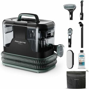 Aspirator cu spalare Rowenta Clean IT IN5021F0, 750W, putere aspirare 13.5kpa, rezervor apa & detergent 2.3L, rezervor apa murdara 1.5L, perii 8/15 cm, accesoriu spatii inguste & incaltaminte, auto clean, husa, pad inlaturare scame, negru & v imagine