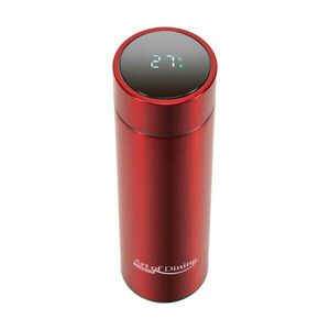 Termos HR-AER-TM45R cu pereti dubli din inox, 450ml, Touch&Light, Rosu imagine