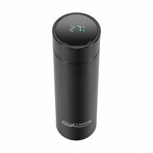 Termos HR-AER-TM45N cu pereti dubli din inox, 450 ml, Touch&Light, Negru imagine