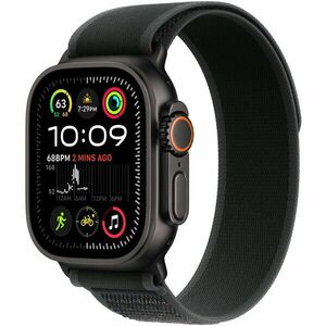 Apple Watch Ultra 2, GPS, Cellular, Carcasa Black Titanium 49mm, Black Trail Loop - S/M imagine