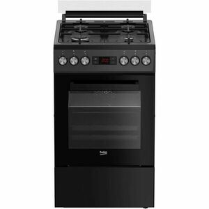 Aragaz Beko FSM52330NAO, Mixt, 4 arzatoare, Aprindere integrata, Grill electric, 8 functii, Clasa A, 50 cm, Antracit imagine