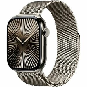 Apple Watch 10, GPS, Cellular, Carcasa Natural Titanium 46mm, Natural Milanese Loop - S/M imagine
