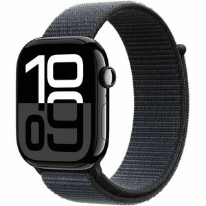 Apple Watch 10 GPS, Carcasa Jet Black Aluminium Case 46mm, Ink Sport Loop imagine