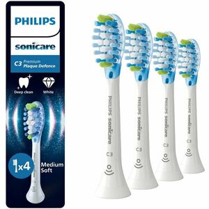 Rezerve Philips Sonicare Plaque Defence HX9044/87, pachet de 4 capete de periere, Standard, click-on, sincronizarea modurilor BrushSync, Alb imagine