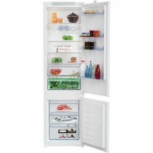 Combina frigorifica incorporabila Beko BCSA306E4ZSN, 298 l, HarvestFresh, Everfresh+, Raft sticle, Compresor ProSmart Inverter, Display touch control, Clasa E, H 194 cm, Alb imagine