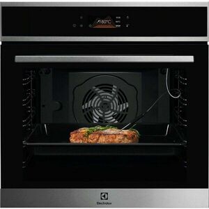 Cuptor incorporabil Electrolux LOE8P39X, Electric, Autocuratare pirolitica, Control touch, 171 de programe predefinite, Senzor gatire, Inchidere amortizata a usii, volum net 72 L, Clasa A+, Negru+Inox imagine