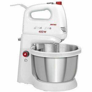 Mixer cu bol MPM MMR-21Z, rotativ, 400W, 3.5l, 5 trepte de viteza, functie TURBO, alb imagine